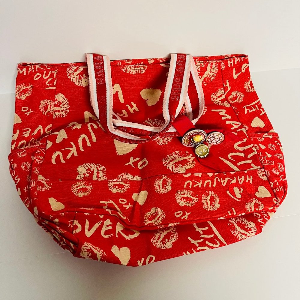 Harajuku Lovers Make out red canvas tote
